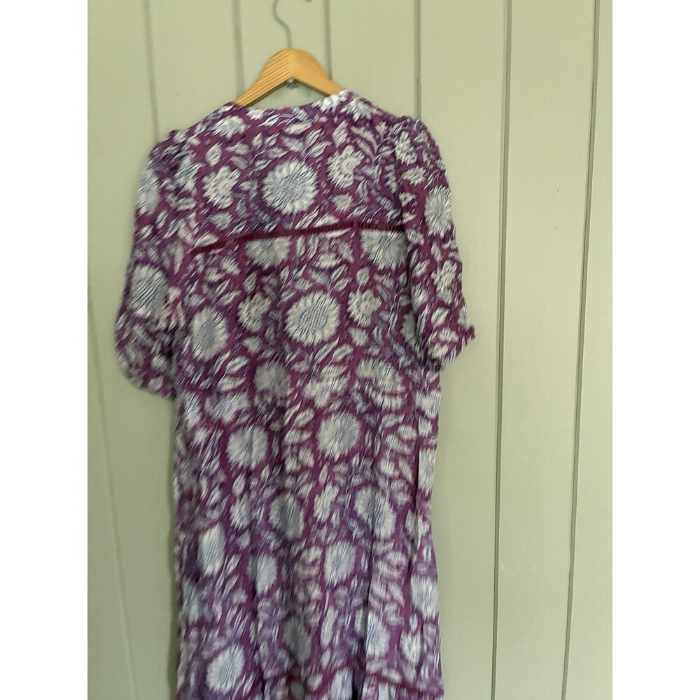 Emerson Fry Maxi Dress XL Lucy 4 Love Thomas Long Floral Purple Boho Button - Picture 7 of 8